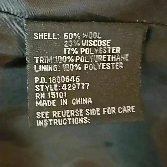 1 Madison Purple Wool Minimalist Peacoat Sz Lg - Picture 6 of 7